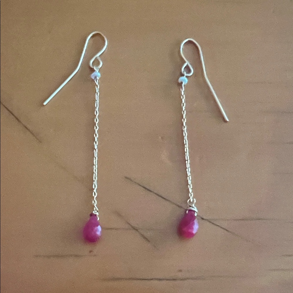 Chic Gold and Pink Gemstone Earrings